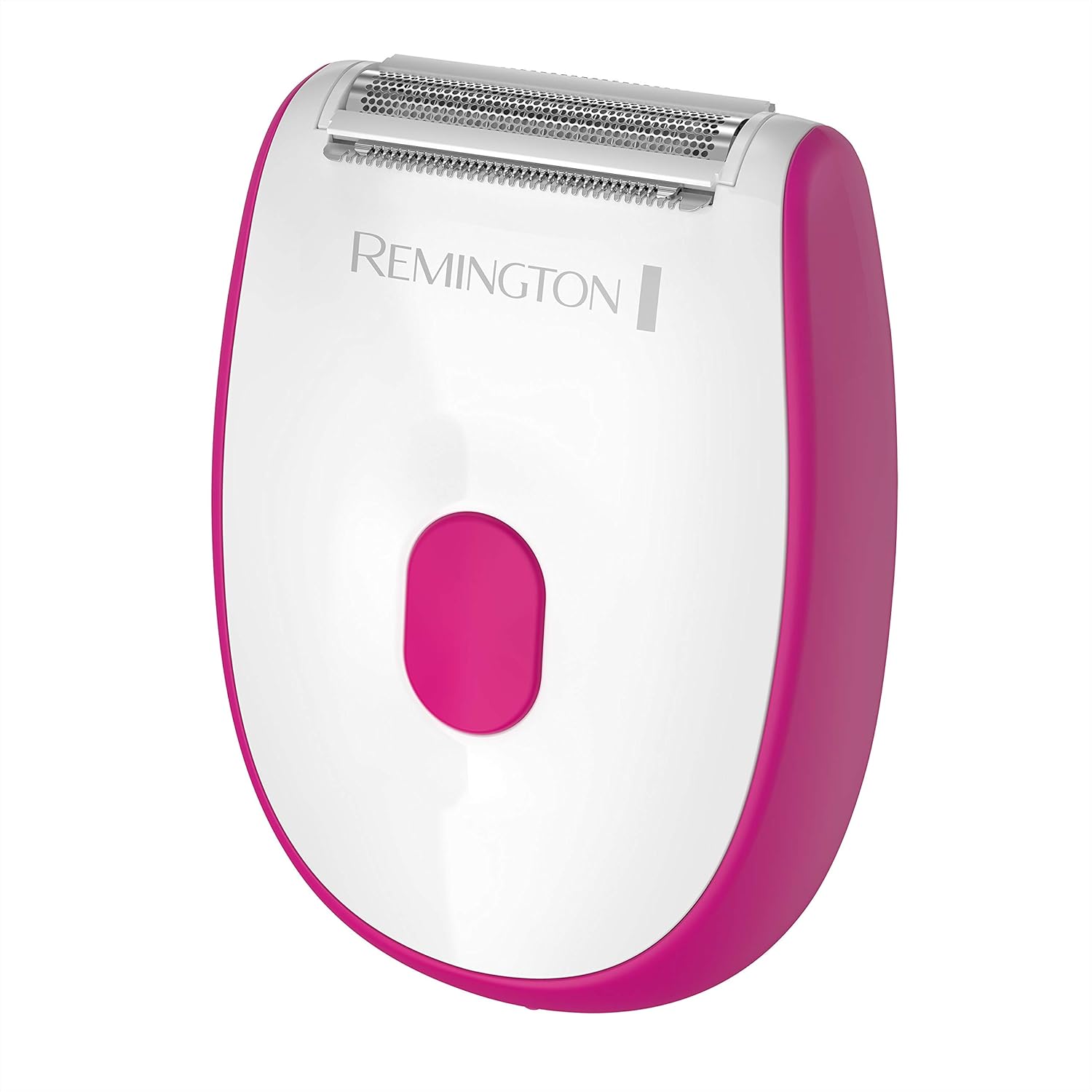 Remington epilator with pink and white design on a white background