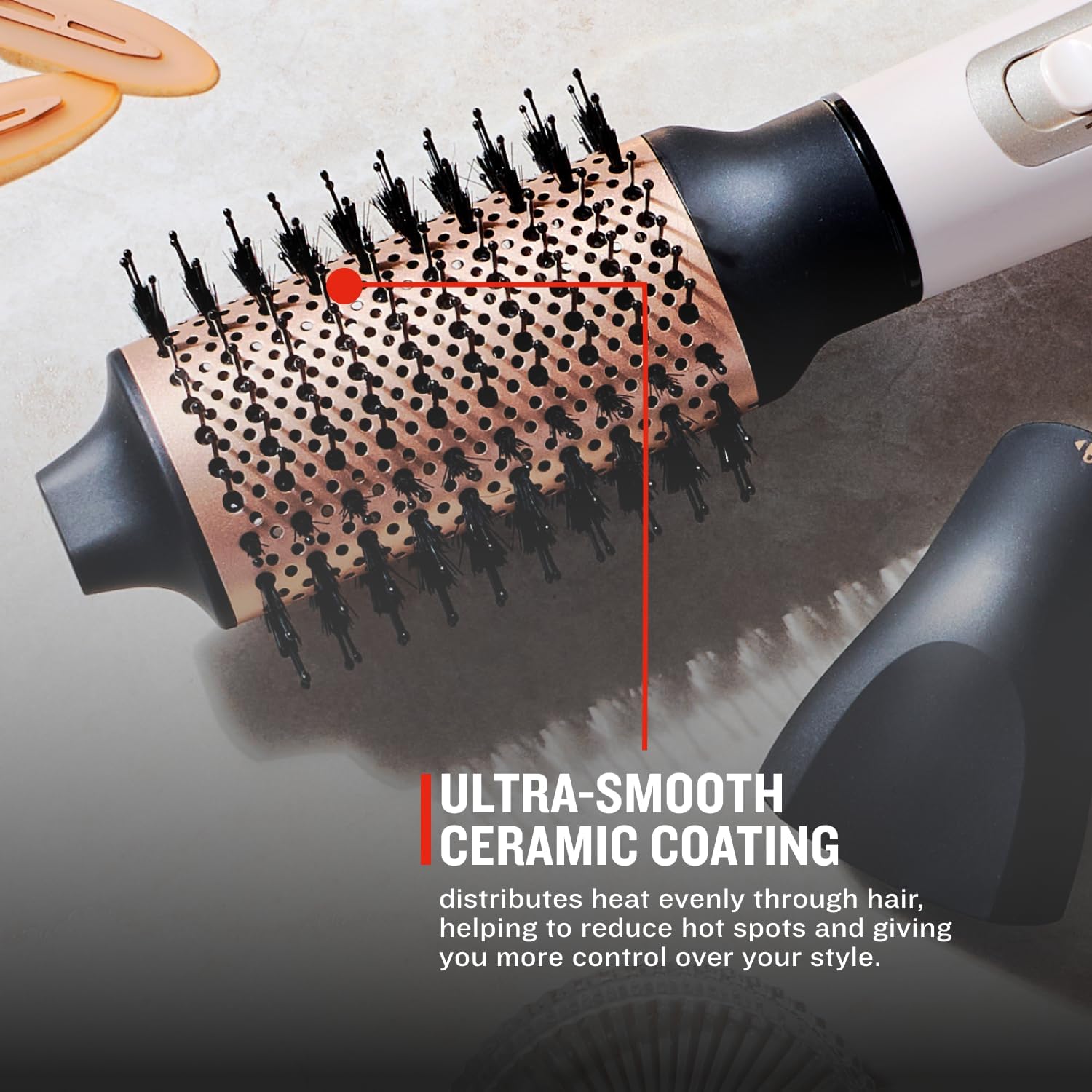 Shine Therapy 2.4” Hair Dryer Brush, Champagne