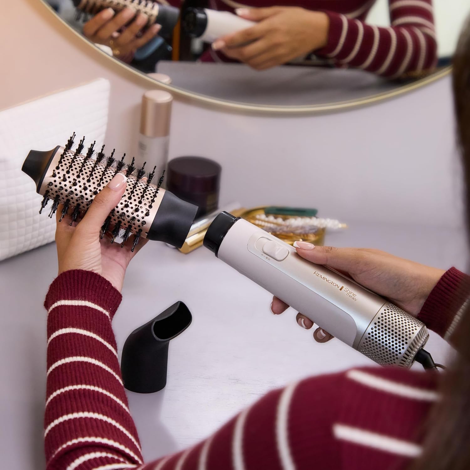 Shine Therapy 2.4” Hair Dryer Brush, Champagne