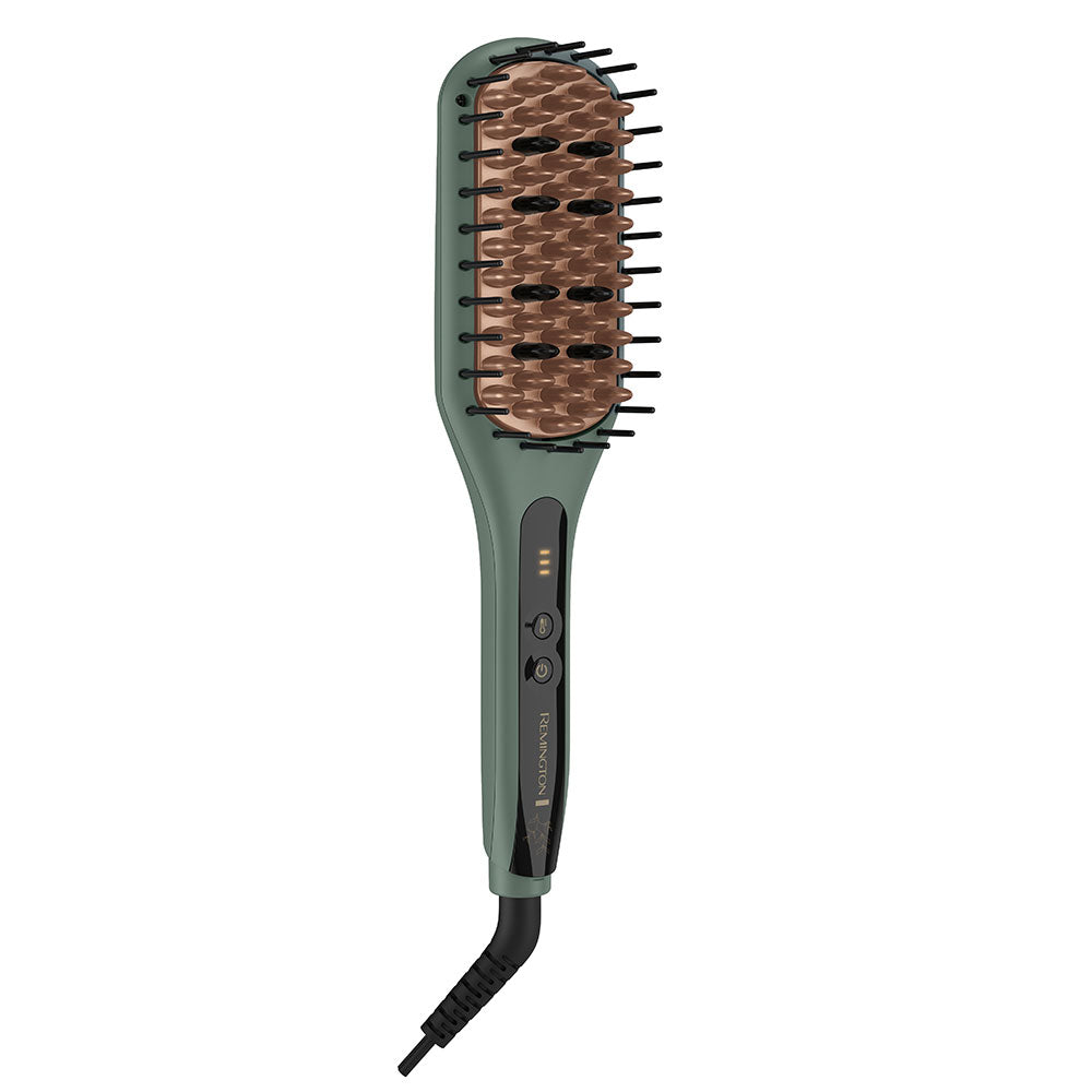 CB5750NA Botanicals™ Straightening Brush with bristle head and digital display on a white background