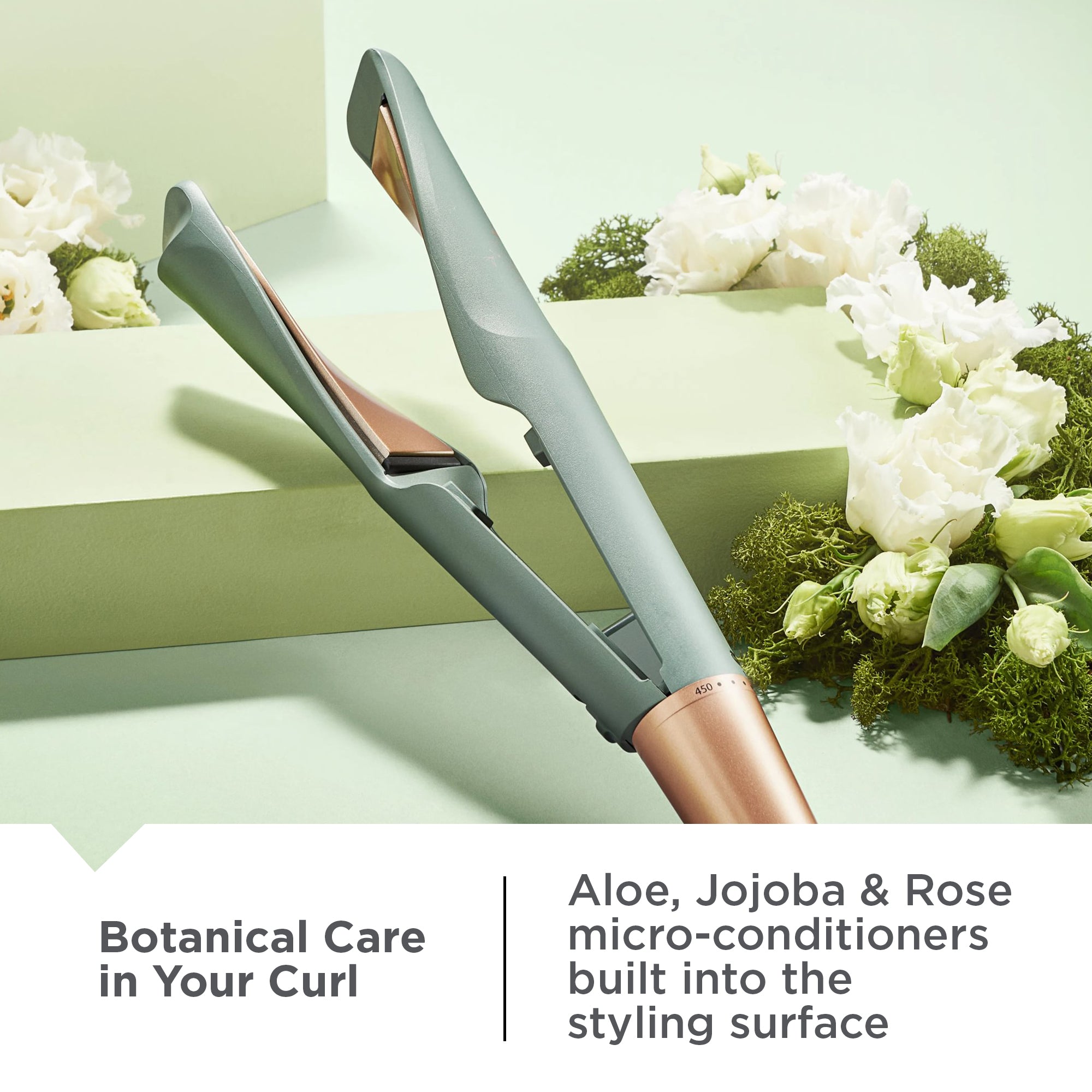 S5777NA Botanicals™ 1 Twist & Curl Multi-Styler with floral design on a light green background