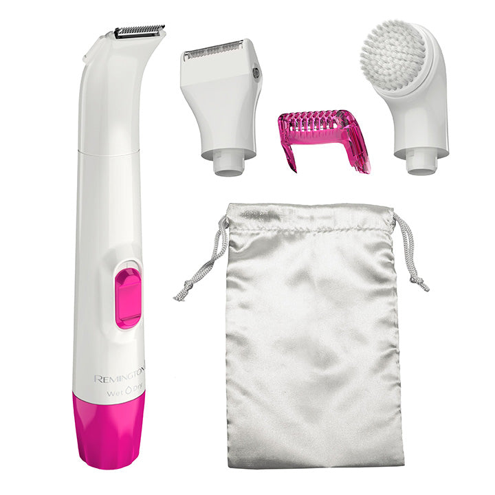 WPG4020FCDN White and pink grooming kit with attachments on a white background