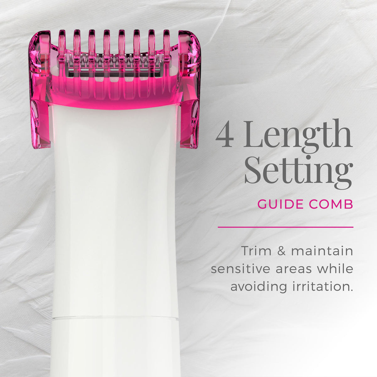 WPG4020FCDN 4-length setting guide comb with pink top on a white background