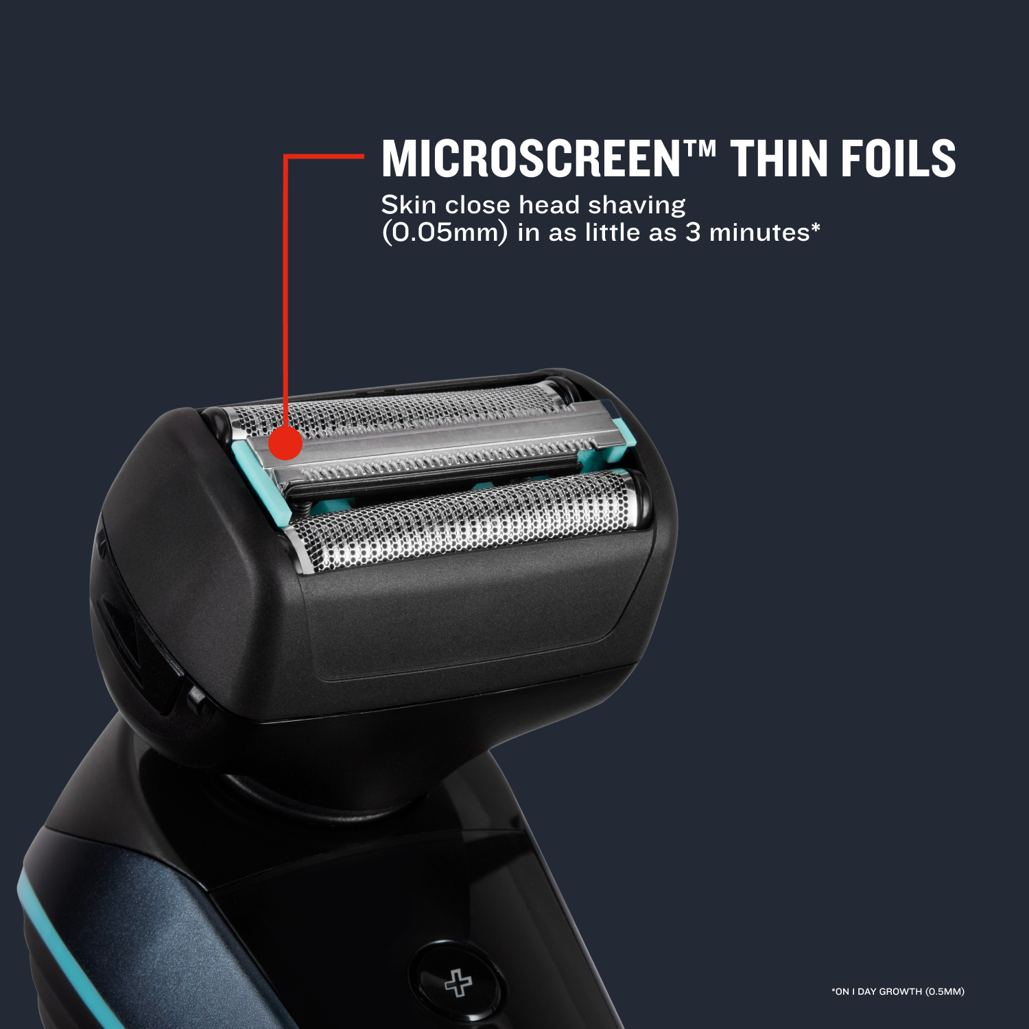Shaver with Microscreen thin foils on a dark background