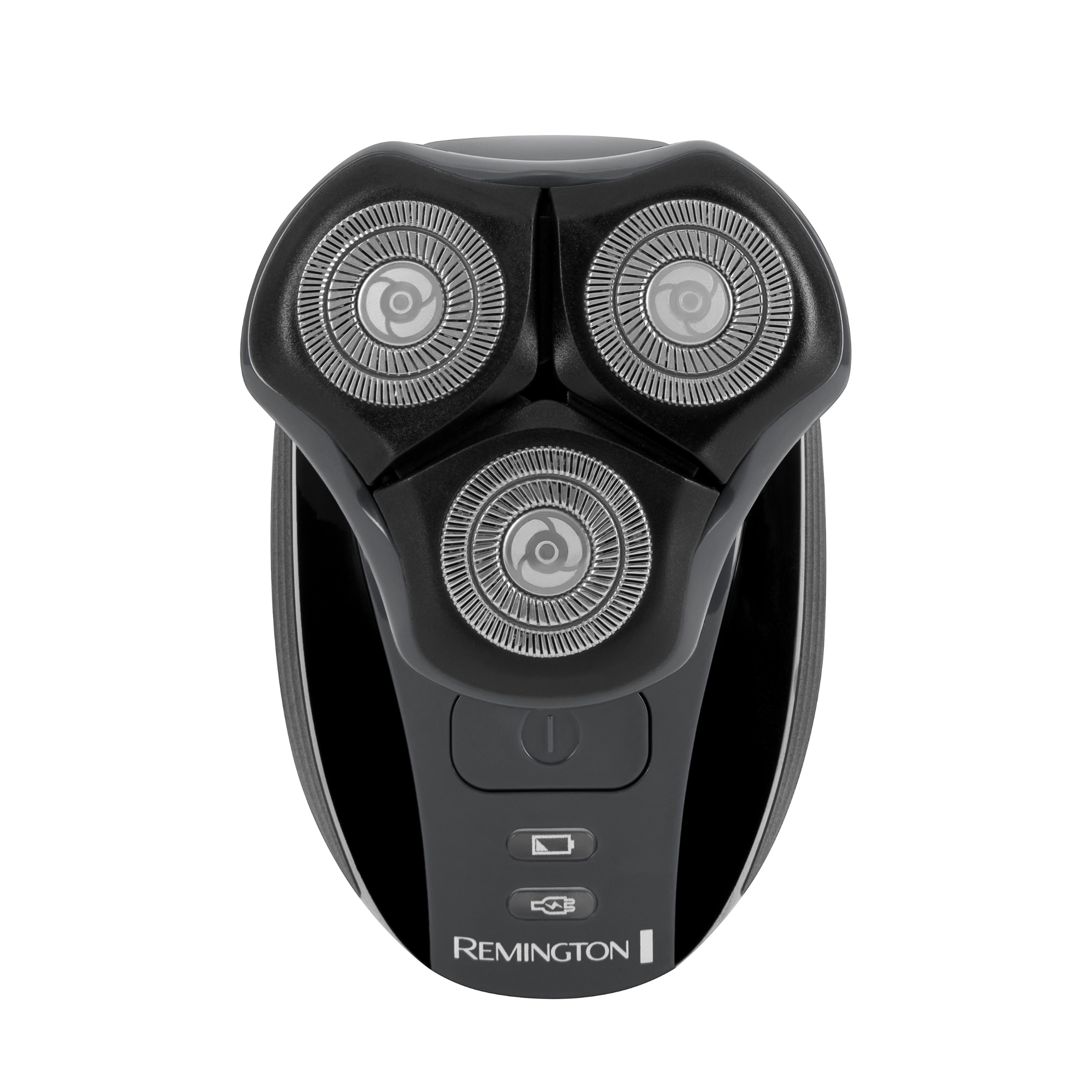 Black Remington electric shaver on a white background