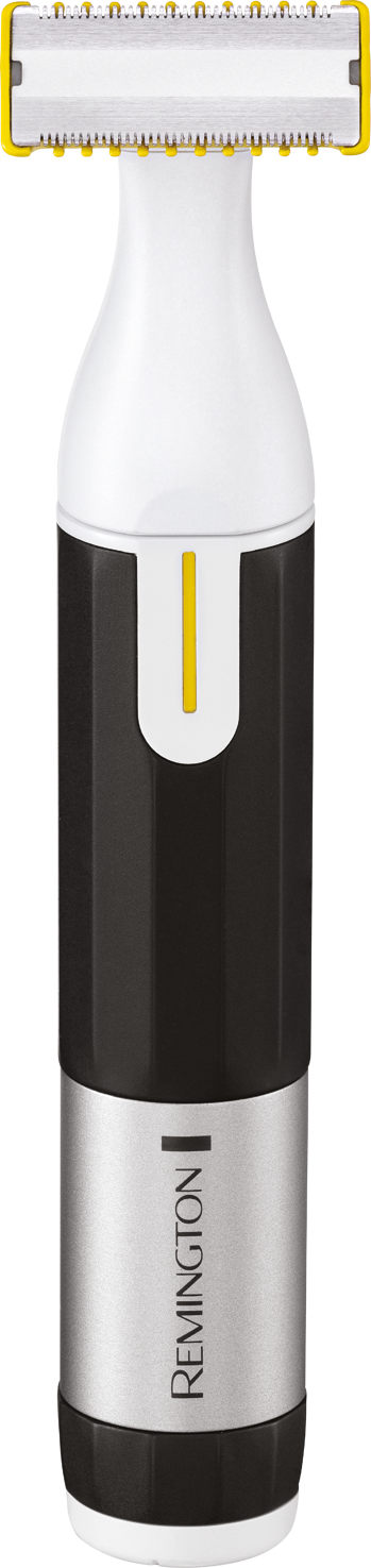 Remington hair removal device with white and black design