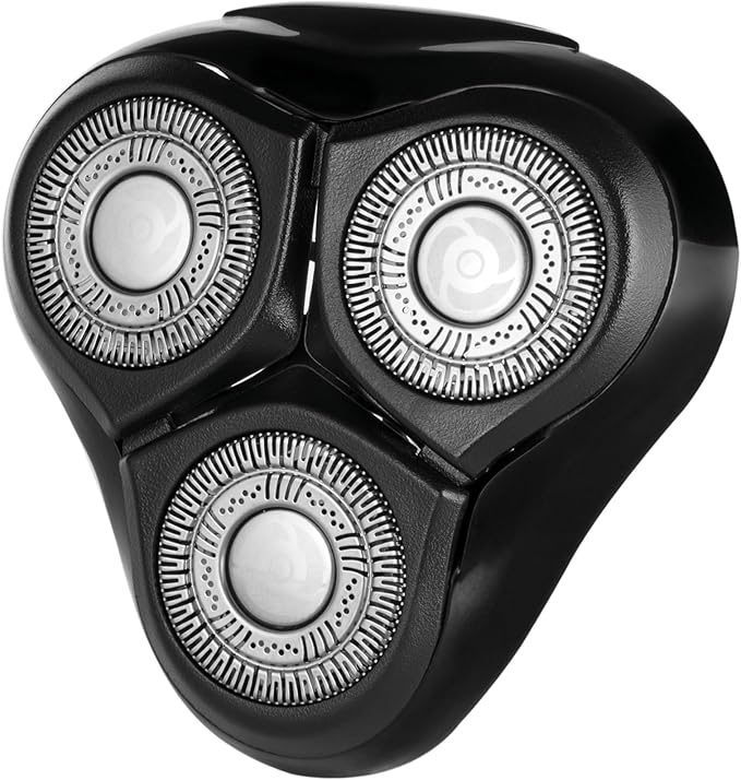 Three-headed rotary shaver on a white background