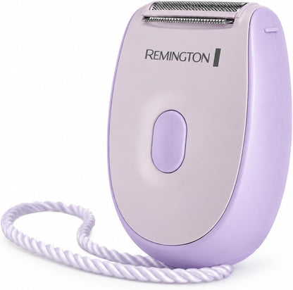 A Remington electric shaver in light purple/lavender with a matching wrist strap, shown on a clean white background.