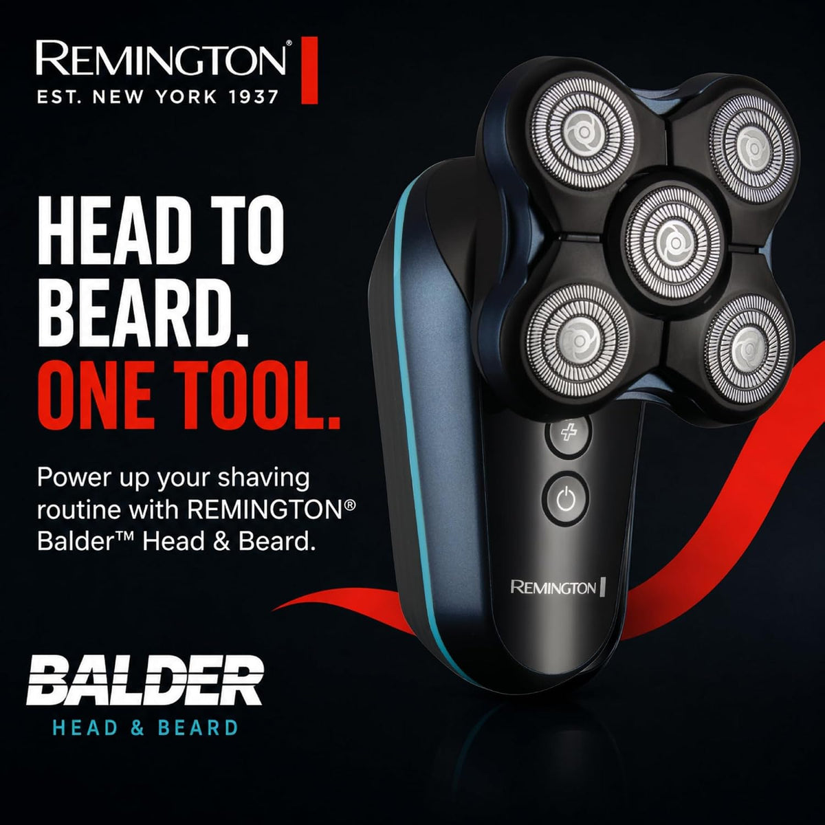 Remington Balder Head & Beard Shaver for Men, Rotary Wet & Dry Razor
