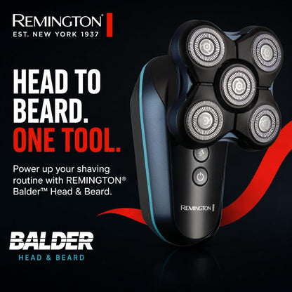 Remington Balder Head & Beard Shaver for Men, Rotary Wet & Dry Razor