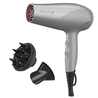 Remington hair dryer with attachments on a white background