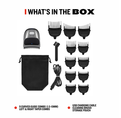 Hair trimmer set with accessories on a white background