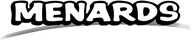 Menards logo in black and white