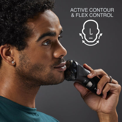 Man shaving with the R3 Style Rotary Shaver