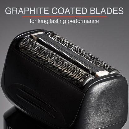 Remington F4010 Foil Shaver head with graphite coated blades on a gray background
