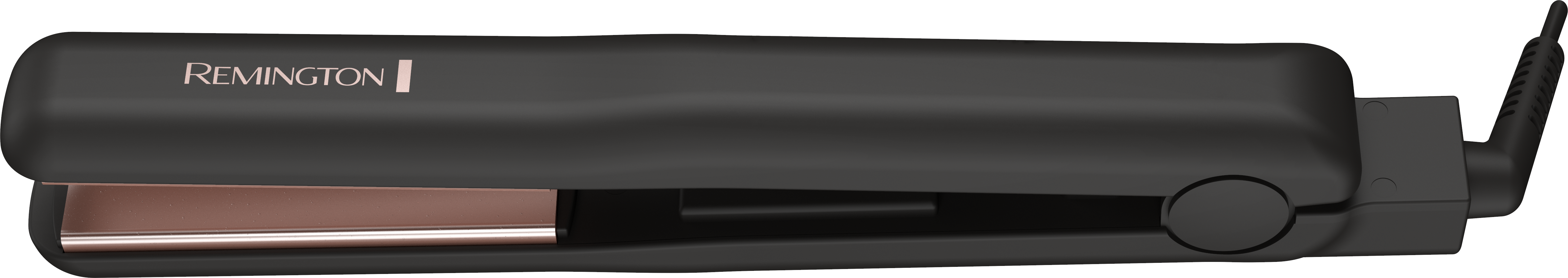 Black hair straightener with Remington logo on a white background