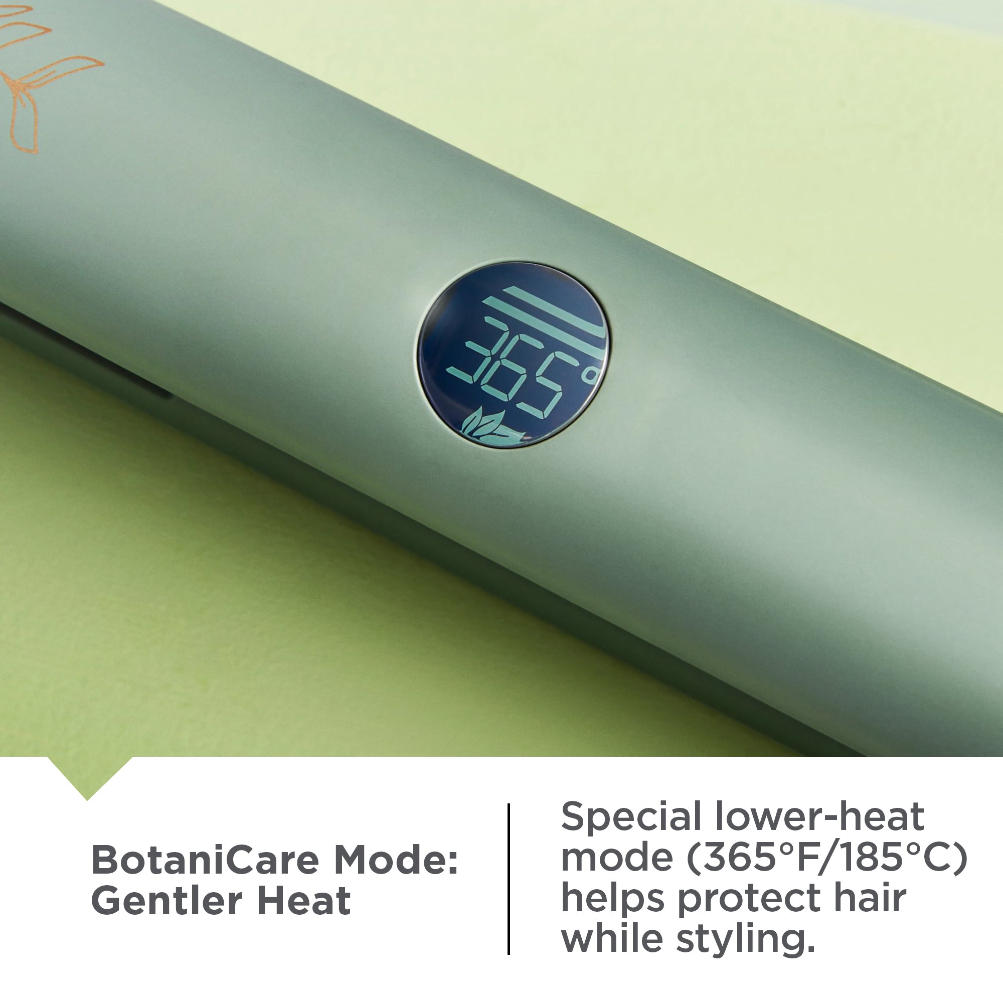 S5750NA Botanicals™ 1" Flat Iron LCD display of temperature