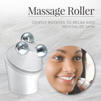 Massage roller with text on a white background