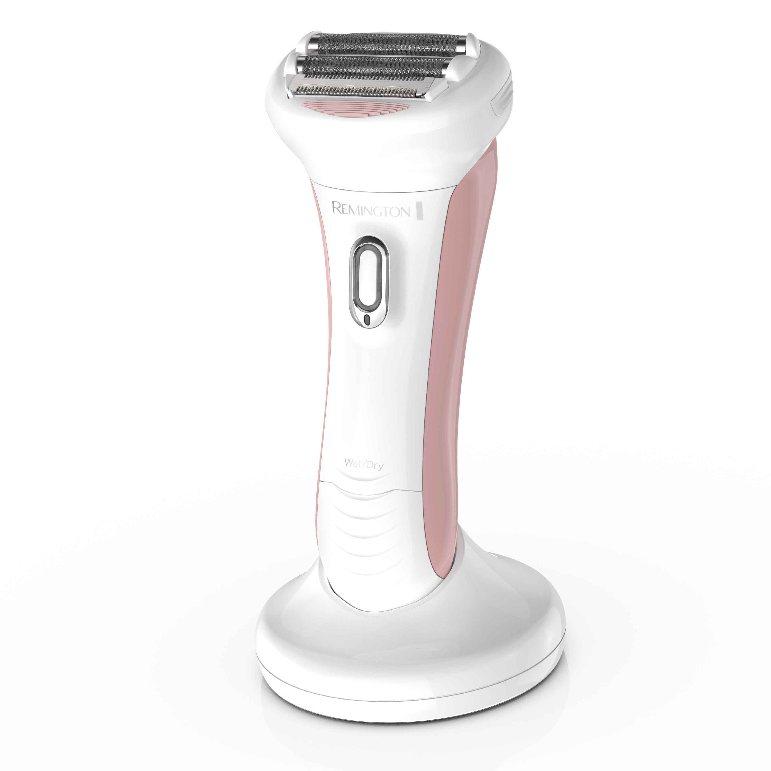 WDF5035 White and pink electric shaver on a white background