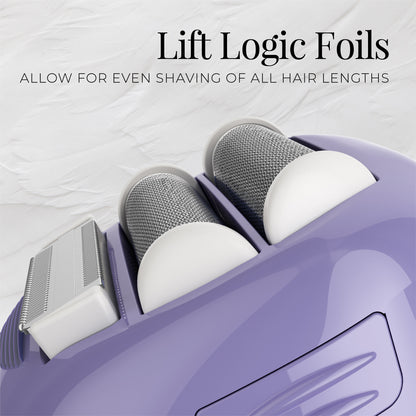 Purple container with Lift Logic Foils on a white background