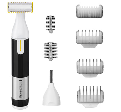 Revlon grooming tool with multiple attachments on a white background
