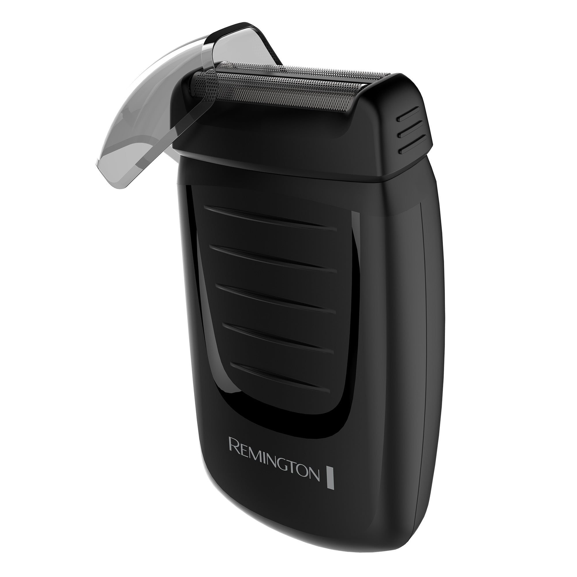 Black Remington shaver on a white background
