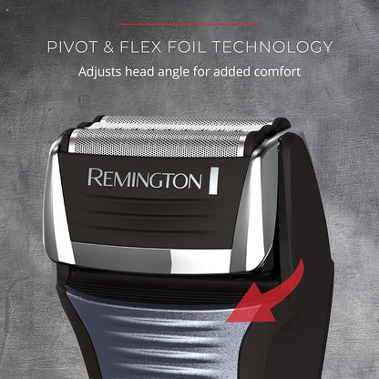 Remington shaver with Pivot & Flex Foil Technology on a gray background