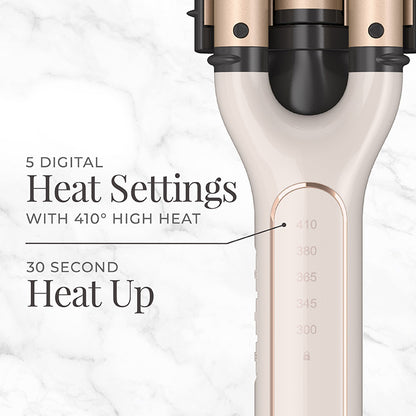 Close up of the 5 digital heat settings