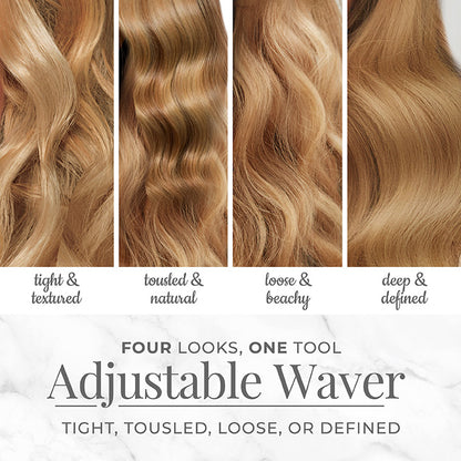 Four types of waves you can create with the 4-in-1 Adjustable Waver