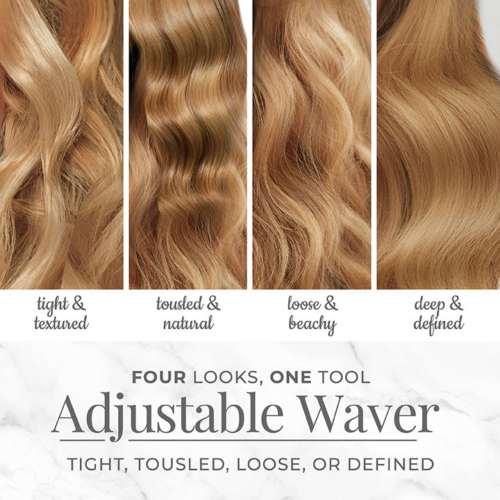 Four types of waves you can create with the 4-in-1 Adjustable Waver