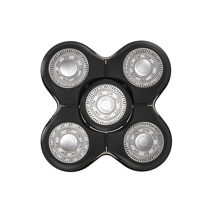 Shaver head with four circular components on a white background