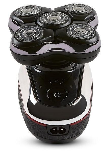 Electric shaver with multiple heads on a white background