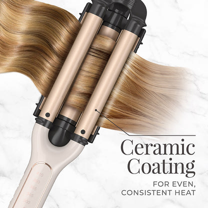 Close-up of the Ceramic coating on the 4-in-1 Adjustable Waver barrels