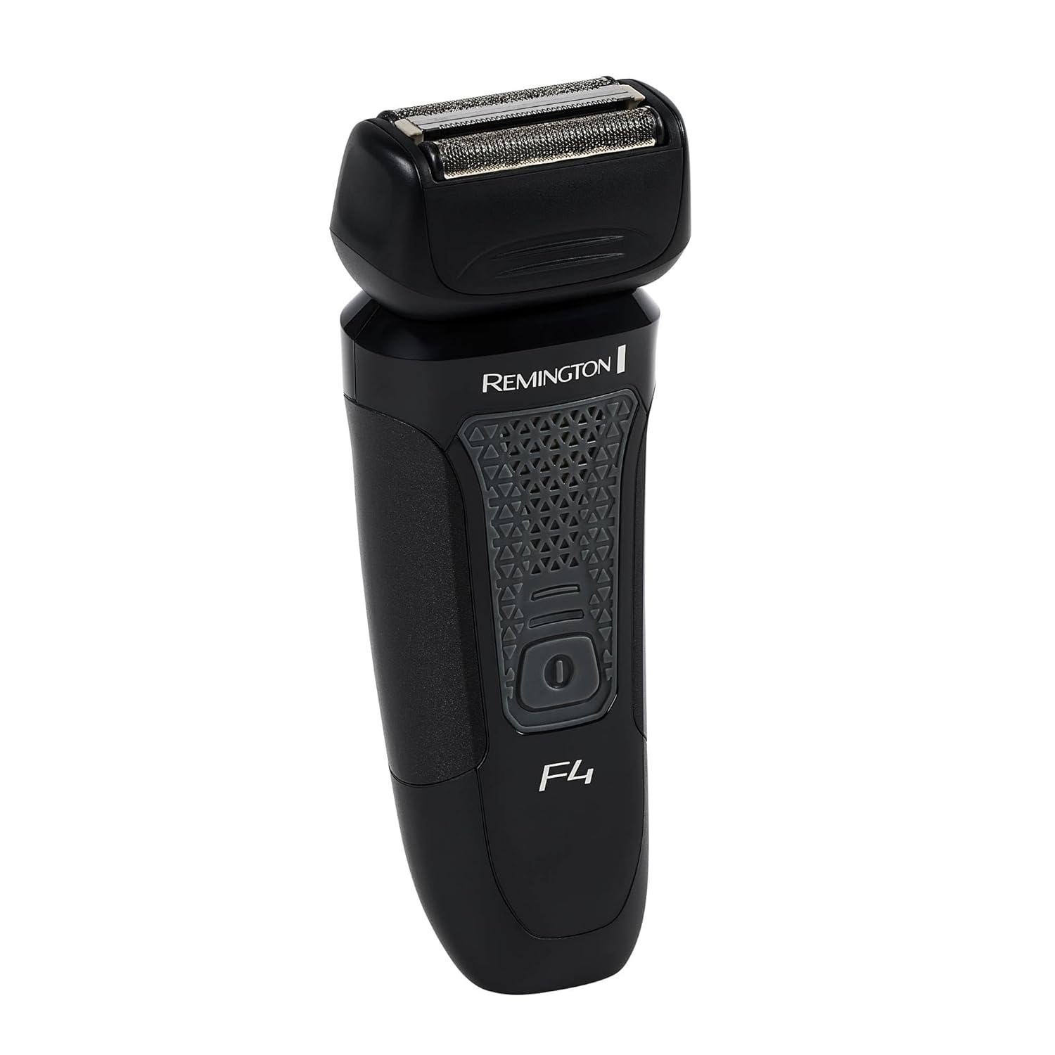 Black Remington electric shaver on a white background